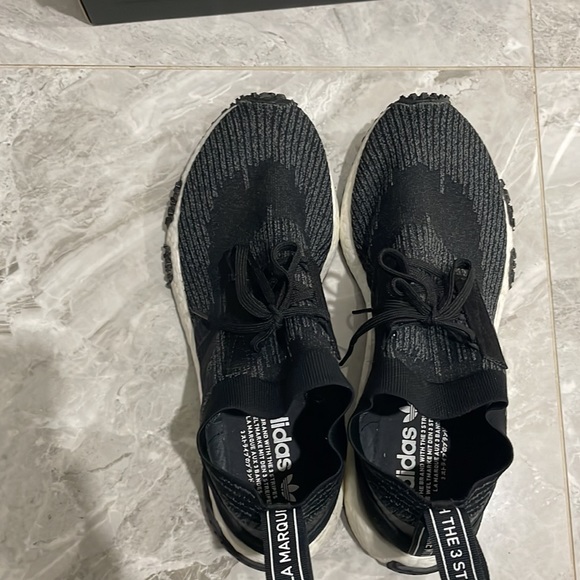 Mens Adidas NMD Racer PK Primeknit Black White Grey - Picture 3 of 5